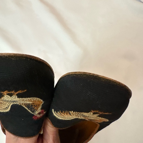 Talbots Black Rooster Embroidered Flats - Picture 7 of 11